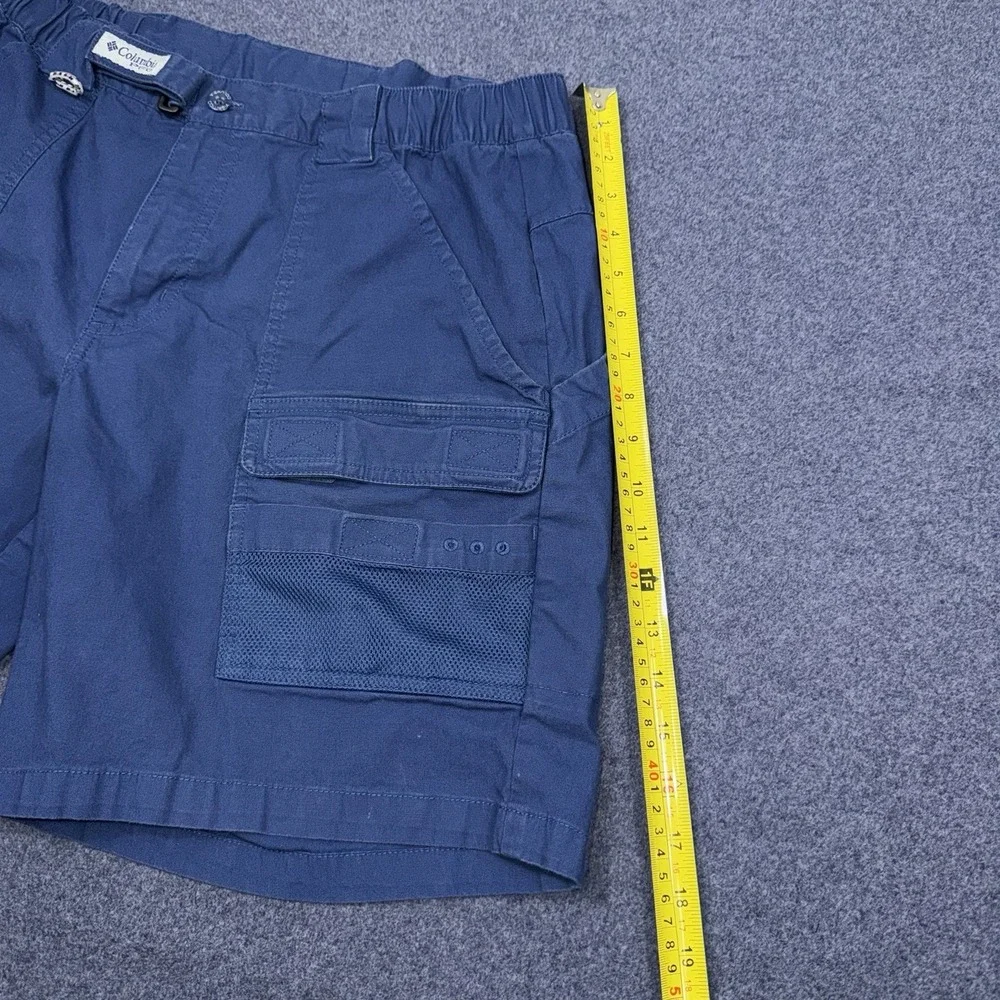 Columbia Half Moon PFG Shorts Mens Medium Blue Cargo Utility Performance